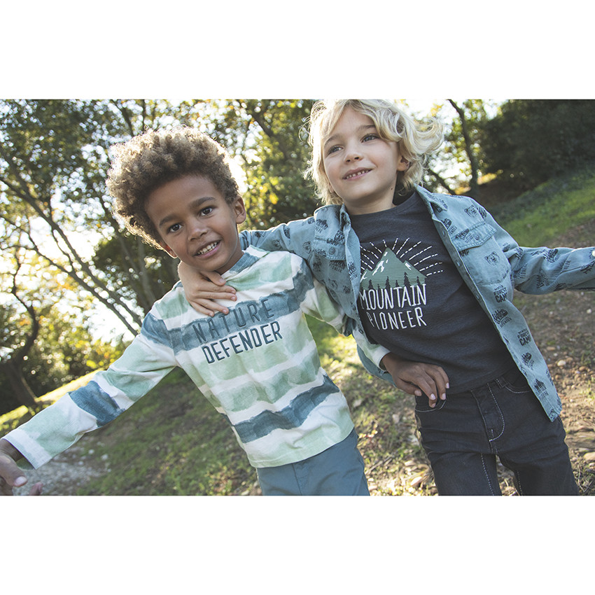 Πουκάμισο μακρυμάνικο με σχέδια σε στυλ forêt για αγόρι 