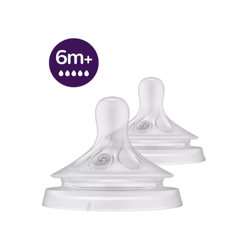 Θηλή μαλακής σιλικόνης Natural Response No5 6m+ AVENT 
