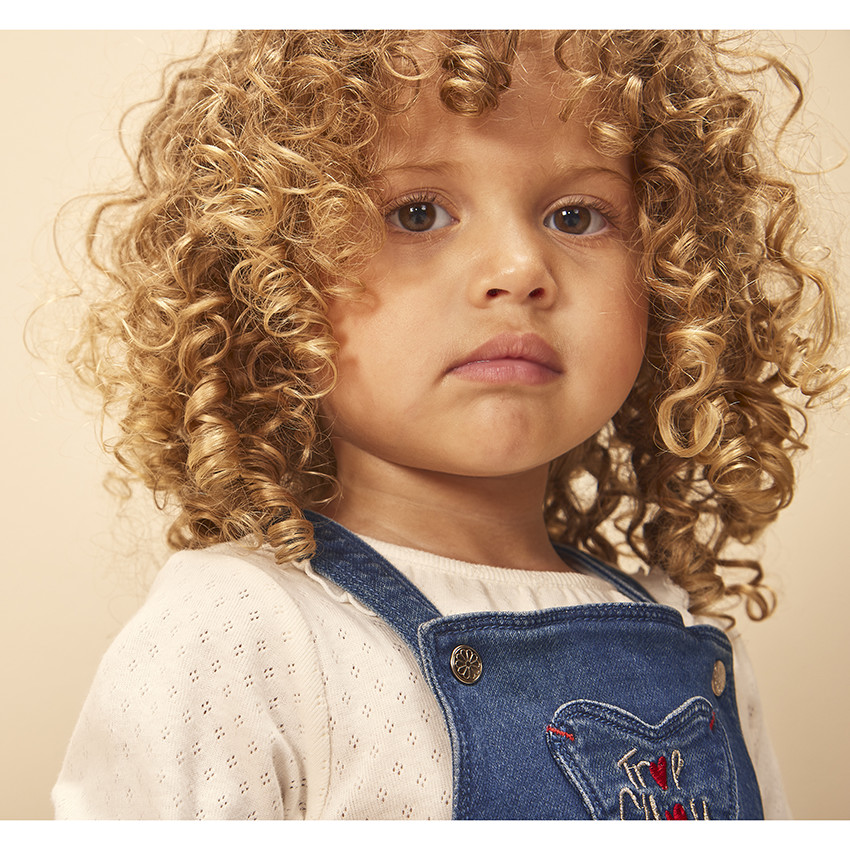 Φόρεμα με τιράντες effet jean για bebe κορίτσι 