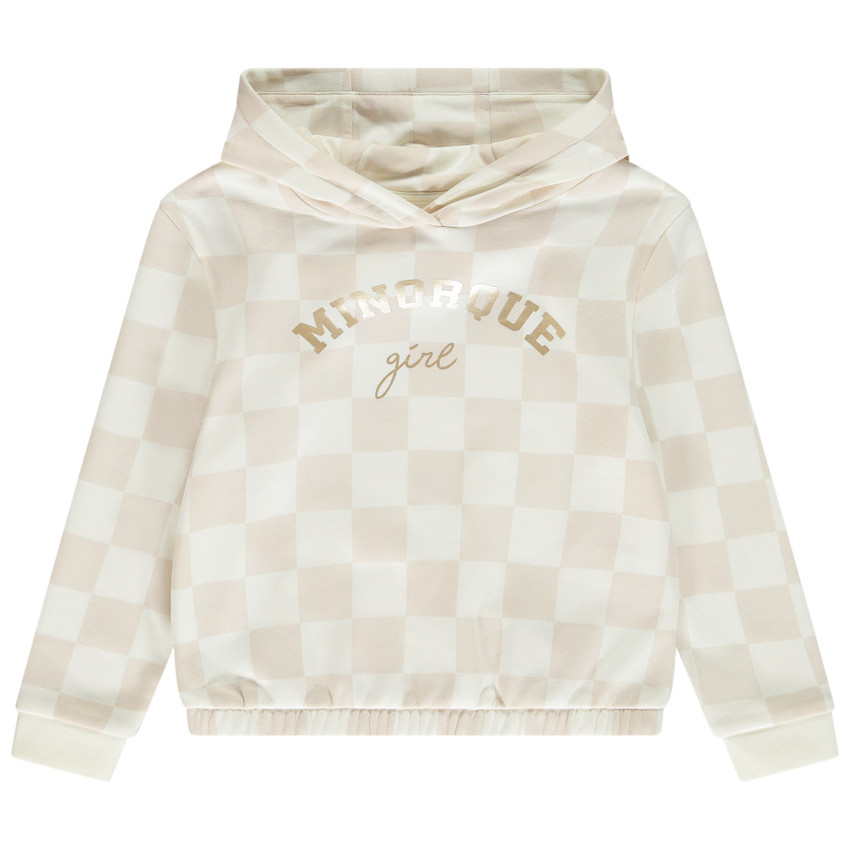 Φούτερ με σχέδιο damier και χρυσαφί print για κορίτσι 