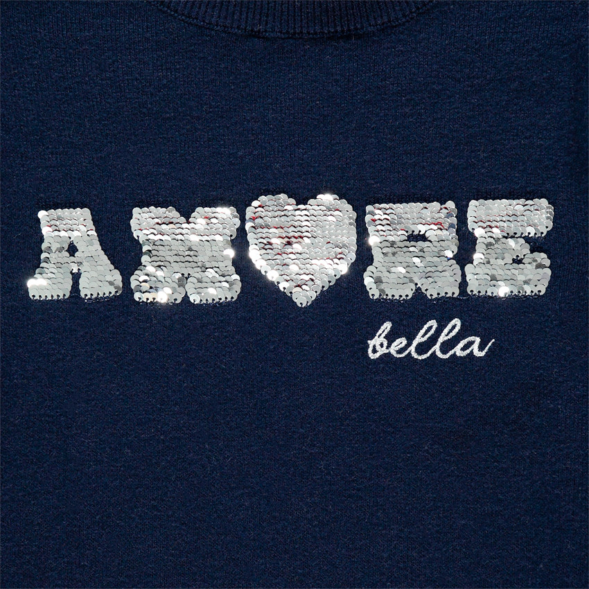 Πουλόβερ πλεκτό με μήνυμα σε μαγικές παγιέτες 