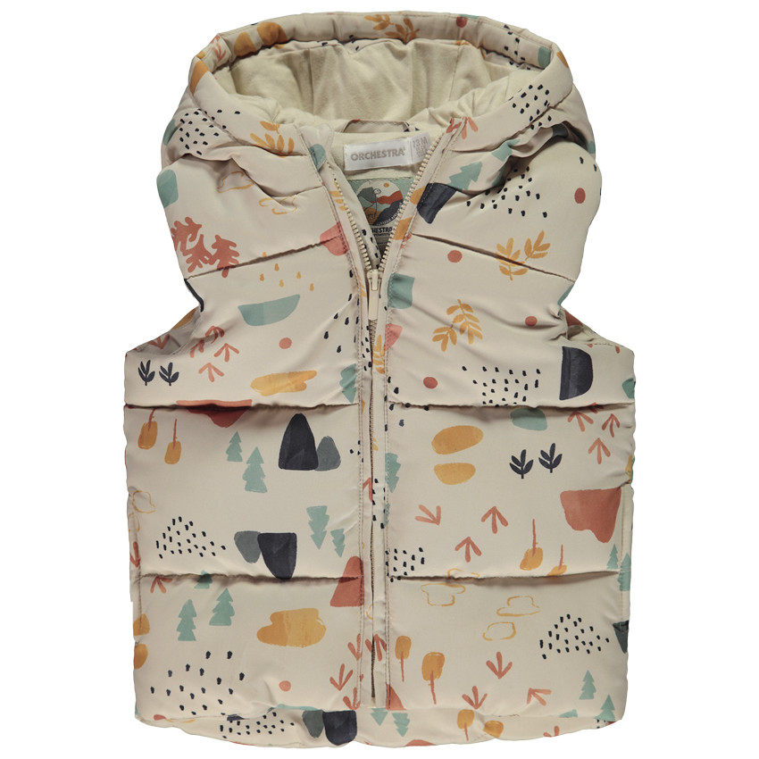 Γιλέτ με κουκούλα και φαντεζί σχέδιο για μωρό αγόρι 