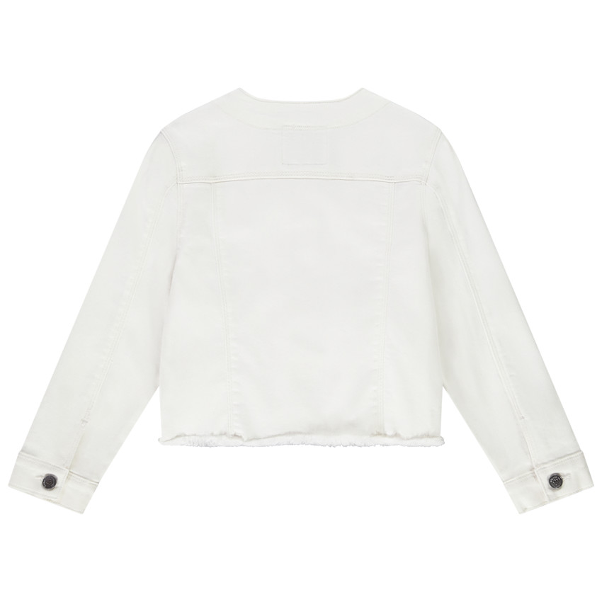 Μπουφάν jean écrue γιακάς mao για κορίτσι 