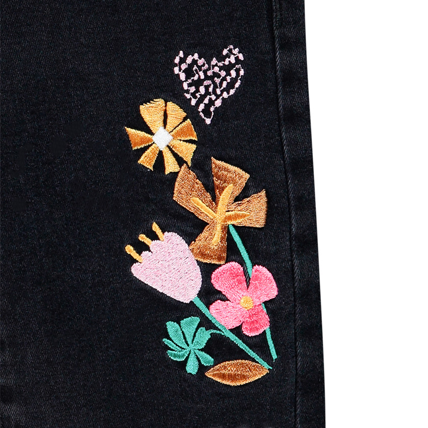 Jean slim για κόριτσι με λουλούδια κεντημένα 