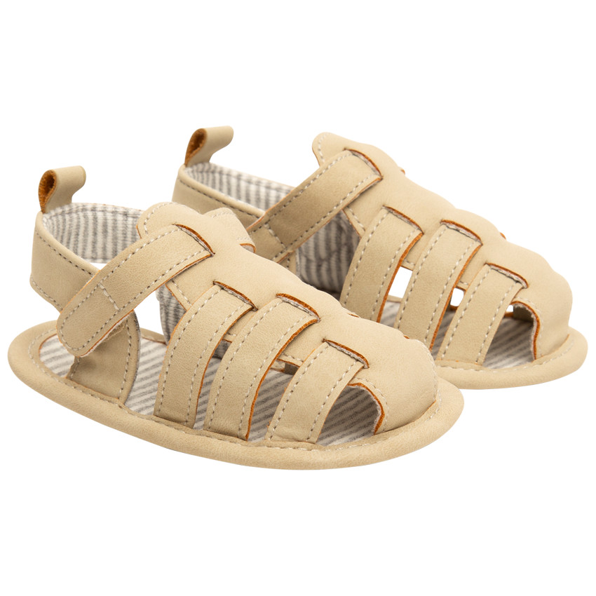 Σανδάλια velcro με ριγέ επένδυση για bebe 