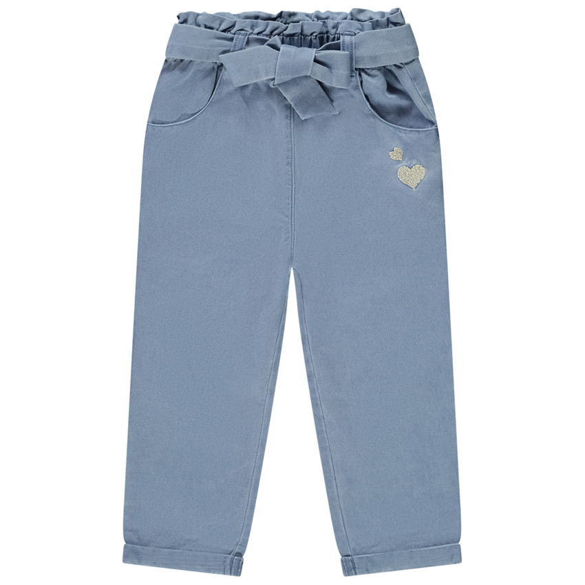 Παντελόνι υφασμάτινο με ζώνη που δένεται για bebe κορίτσι 