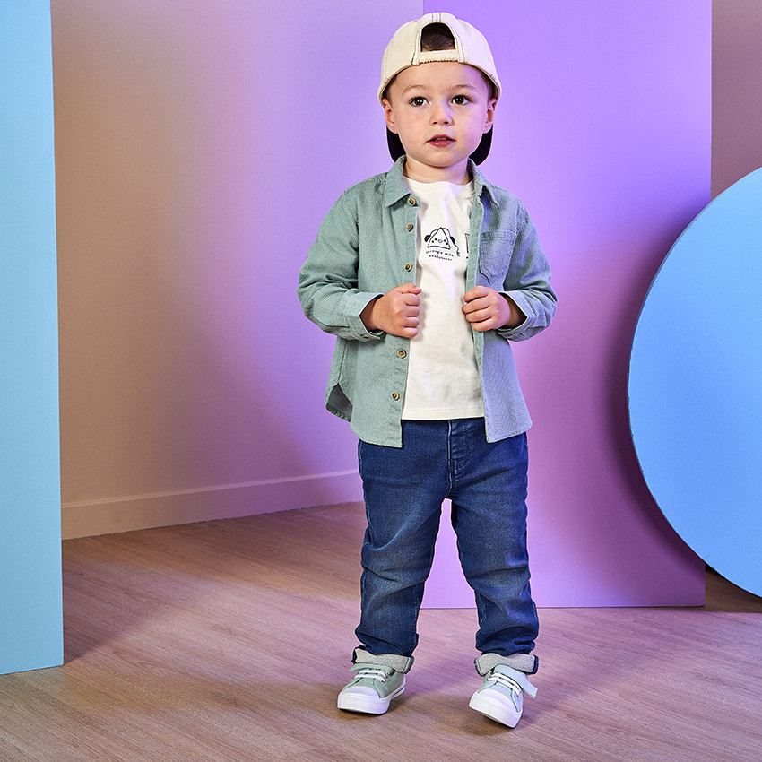 Μακρυμάνικο μπλουζάκι print φαντεζί για bebe αγόρι 