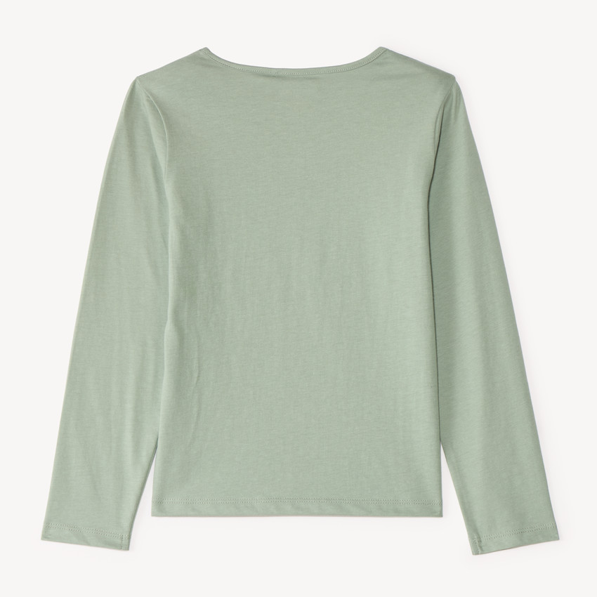 T-shirt με μακριά μανίκια και γυαλιστερή εκτύπωση κορίτσι 