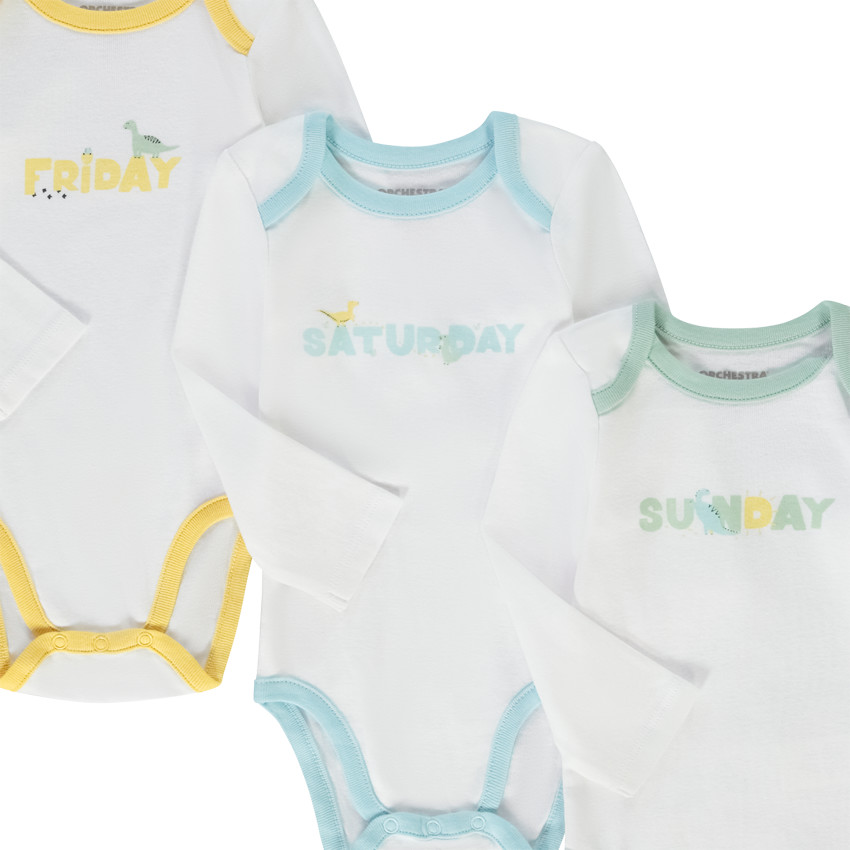 "Σετ από 7 μακρυμάνικα bodies εβδομάδας για μωρό" 