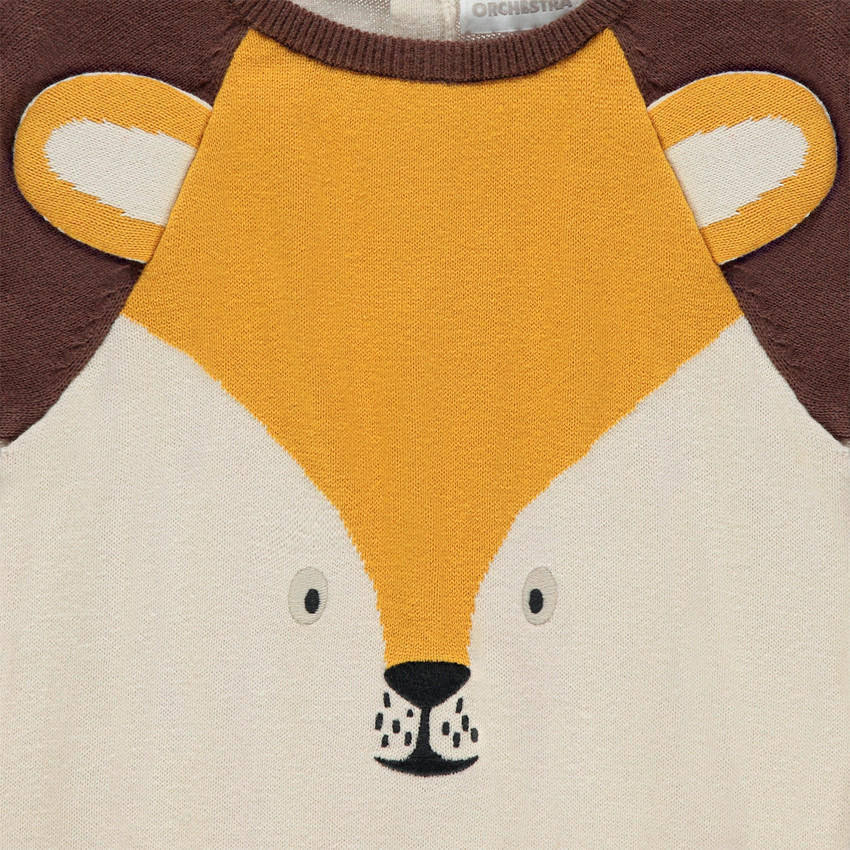 Pull en tricot motif renard en jacquard 