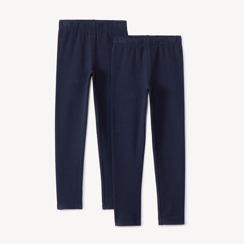 Σετ 2 μονόχρωμα leggings για κορίτσι σε jersey 