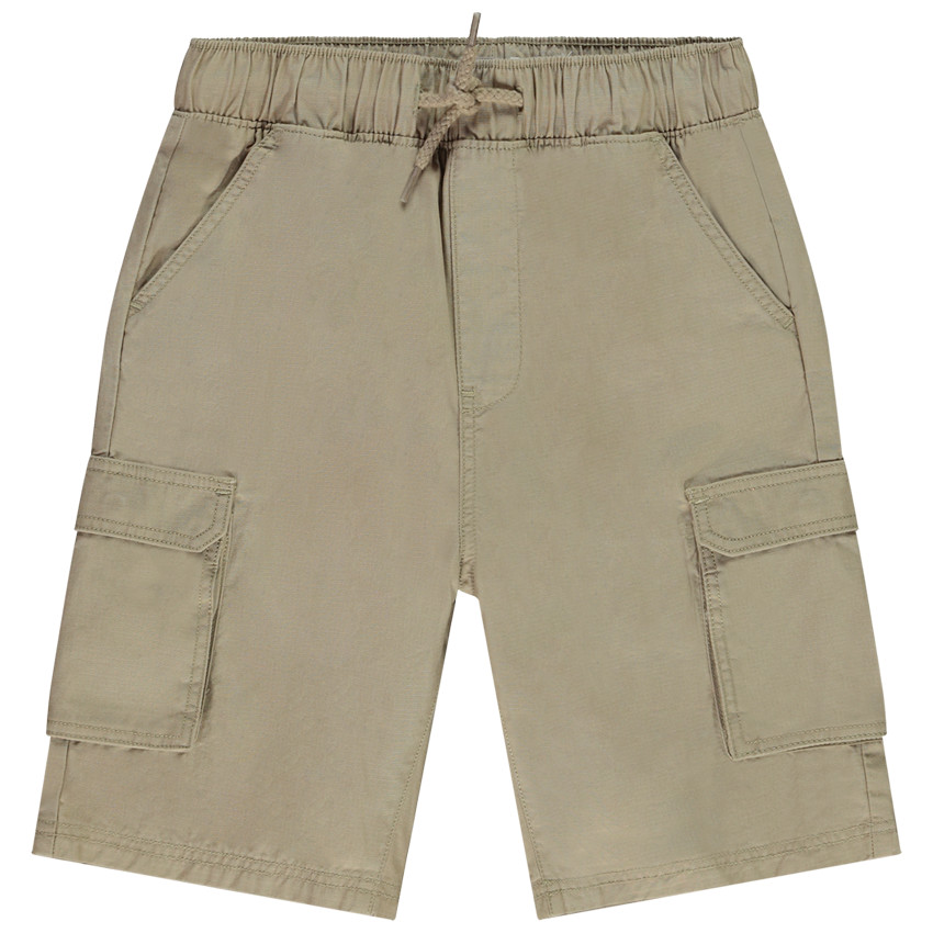 Βερμούδα μονόχρωμη με πολλαπλές τσέπες για αγόρι 