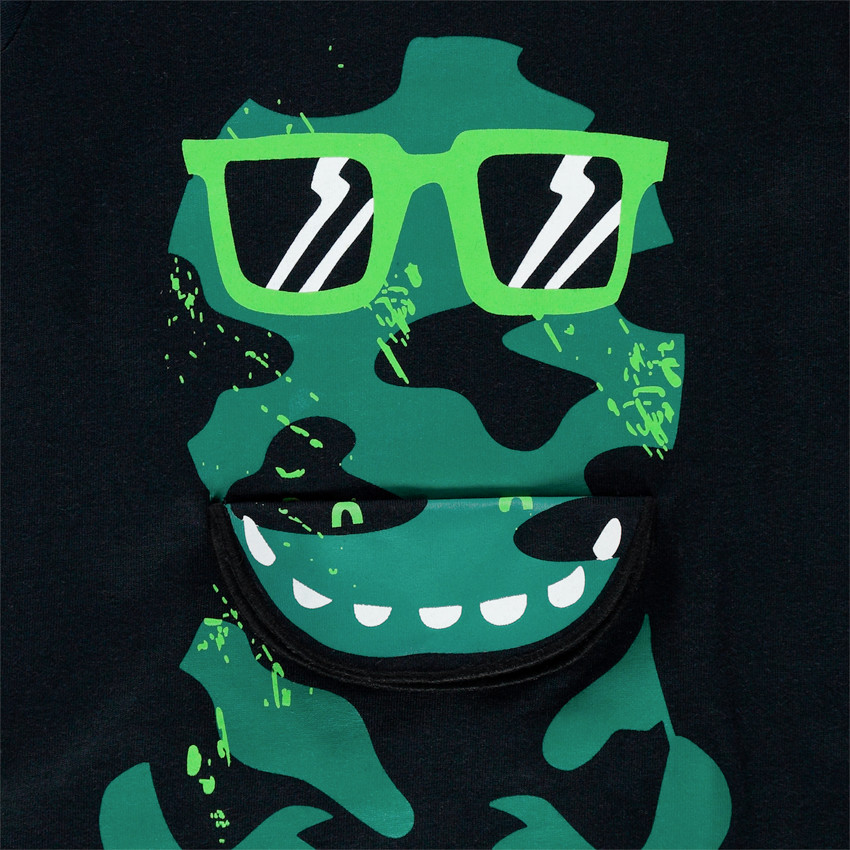 T-shirt manches longues en coton print Dinosaure   Additional T-shirt manches longues en coton print Dinosaure