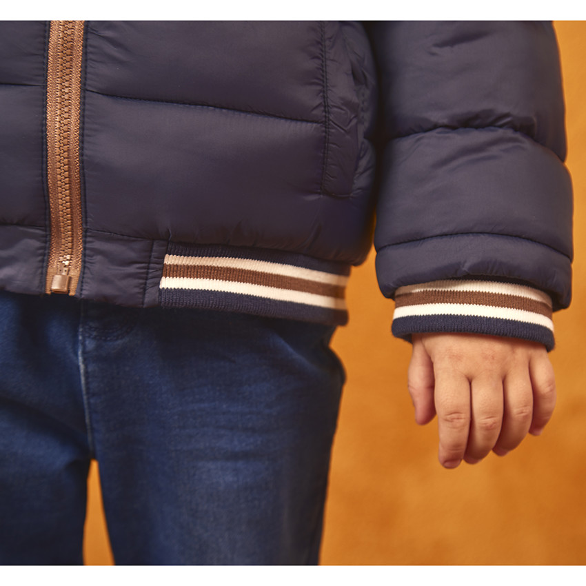 "Μπουφάν με εφέ color block και επένδυση από sherpa για μωρό αγόρι" 