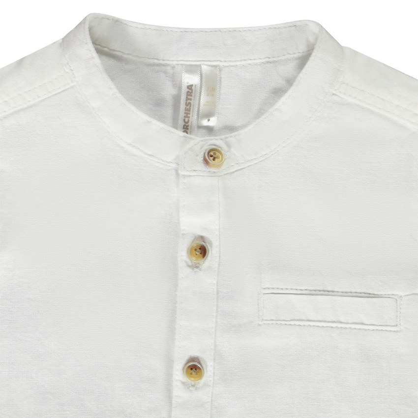 Πουκάμισο κοντομάνικο με γιακά mao για bebe αγόρι 