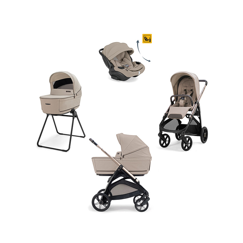 Συστημα Μεταφοράς Aptica Quattro Darwin Infant Recline Evo Vicuna Beige + Palladio-Μαύρος Σκελετός 