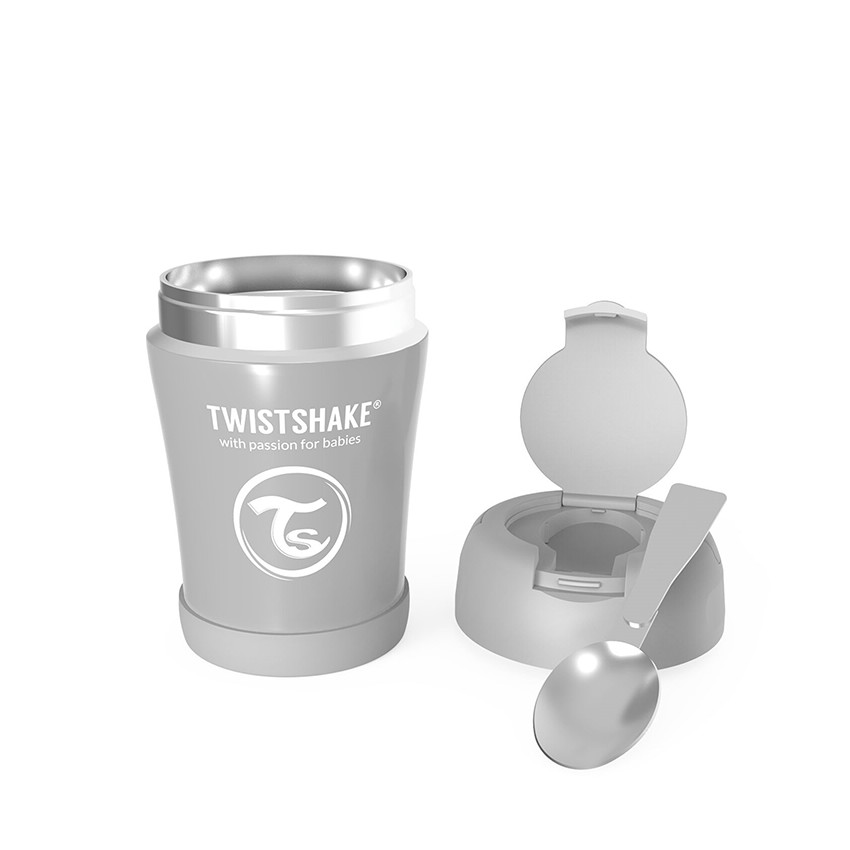 Ισοθερμικό Δοχείο Φαγητού 350ml + Κουτάλι Pastel γκρι 