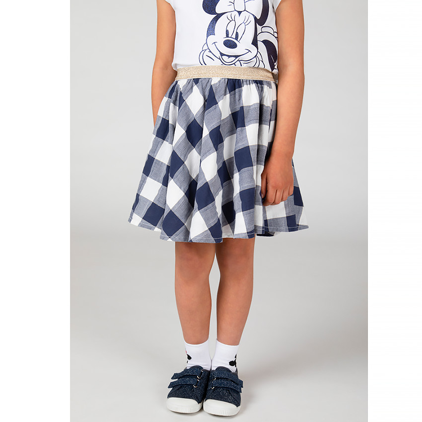 Jupe courte patineuse à carreaux pour fille 
