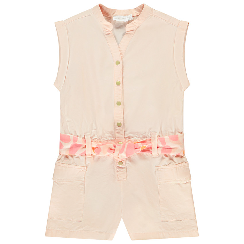 Αμάνικο combishort με πλεκτή ζώνη για κορίτσι 