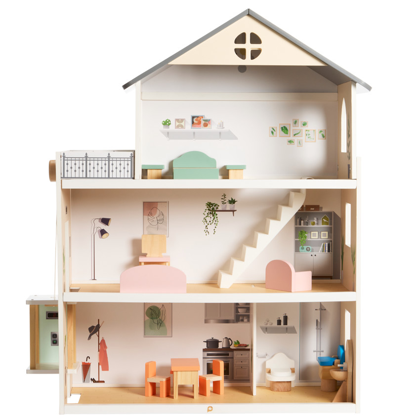 Ξύλινη κουκλόσπιτο διαμορφωμένο 