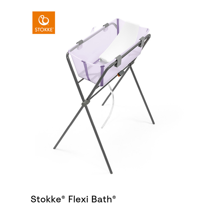 Πτυσσόμενη μπανιέρα Flexi Bath lavender για μωρά 0 έως 4 ετών με αντιολισθητική βάση 