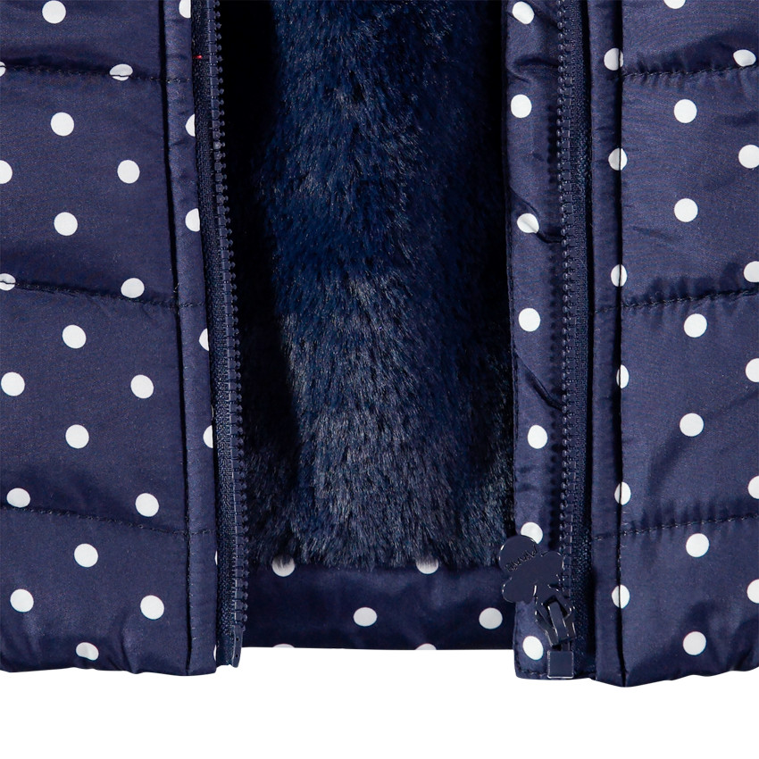 Αμάνικο καπιτονέ μπουφάν με τη Μίνι της Disney, πουά μοτίβο και επένδυση από sherpa  Additional Αμάνικο καπιτονέ μπουφάν με τη Μίνι της Disney, πουά μοτίβο και επένδυση από sherpa