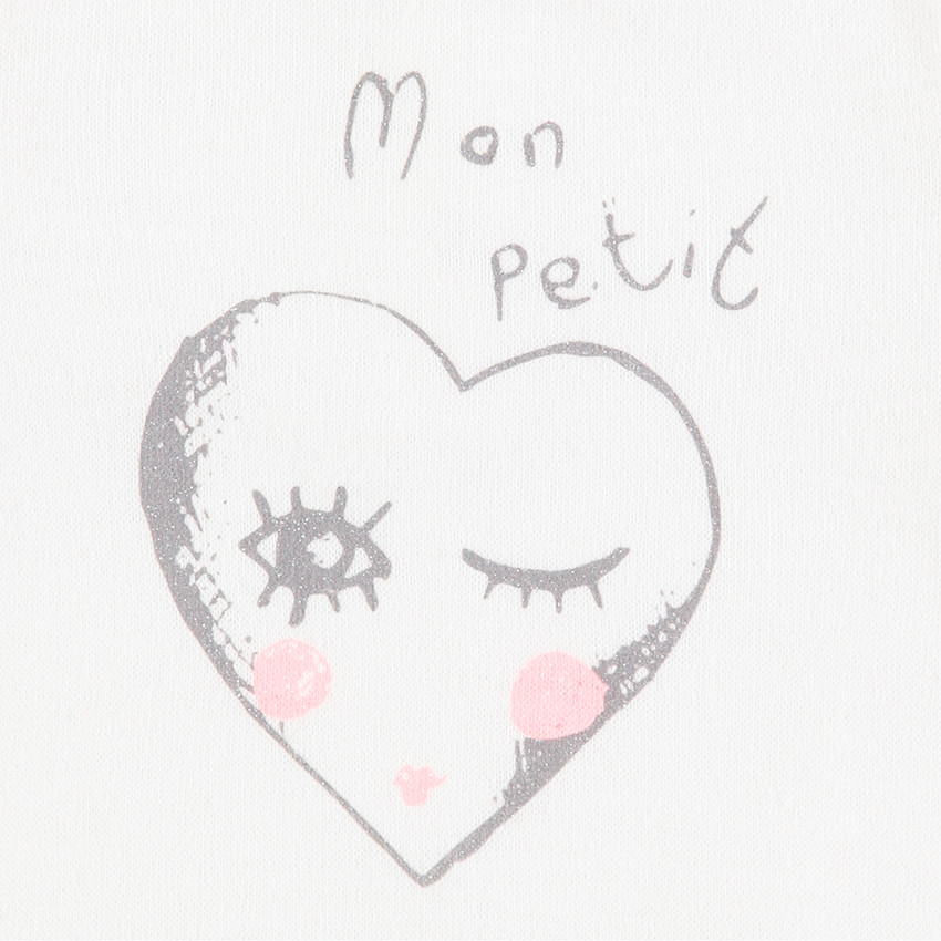 Μακρυμάνικη μπλούζα ζέρσεϊ με τυπωμένη καρδιά 