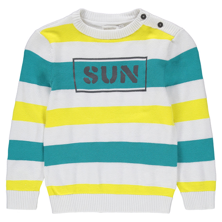 Πλεκτό πουλόβερο με ρίγες που κάνουν αντίθεση 