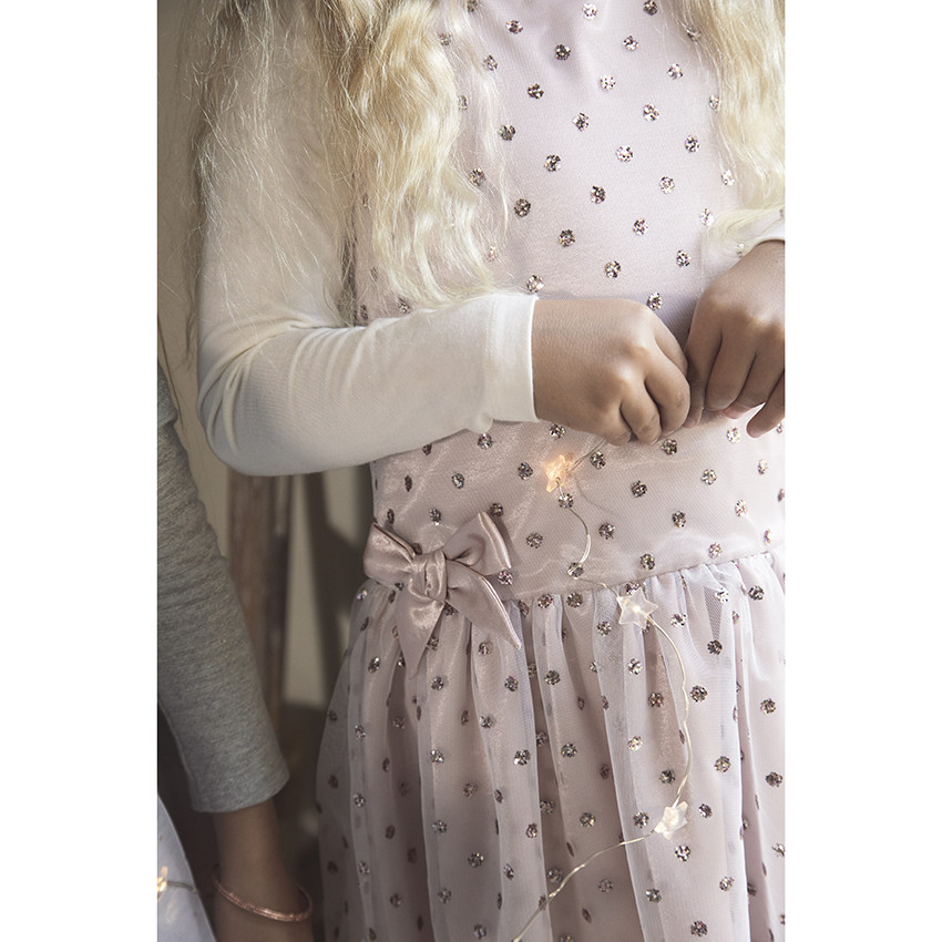 Φόρεμα αμάνικο με τούλι με glitter για κορίτσι 