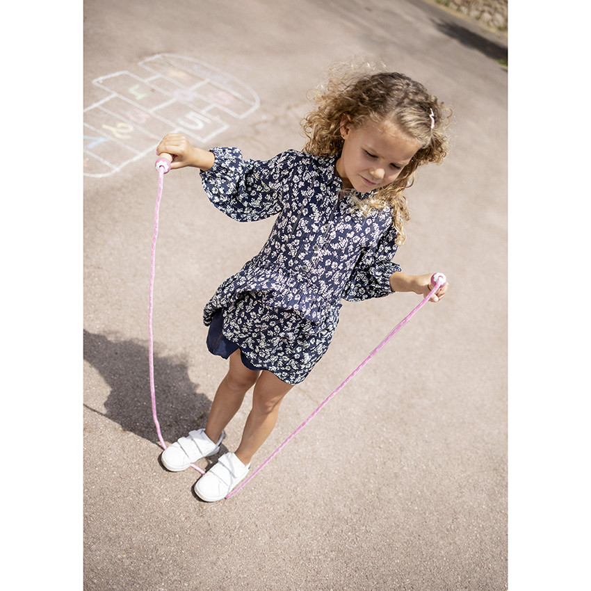 Φόρεμα μακρυμάνικο με σχέδιο floral και φαρδιά γραμμή 