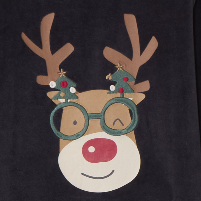 Set pyjama 2 pièces en velours à motifs Noël pour garçon 