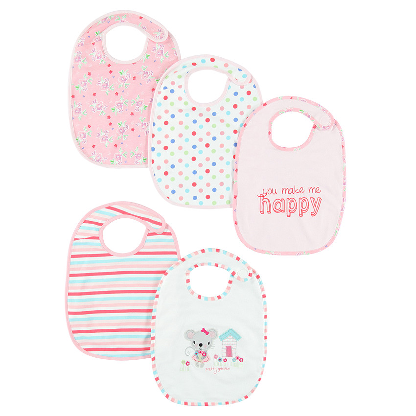 Lot de 5 bavoirs fantaisie 