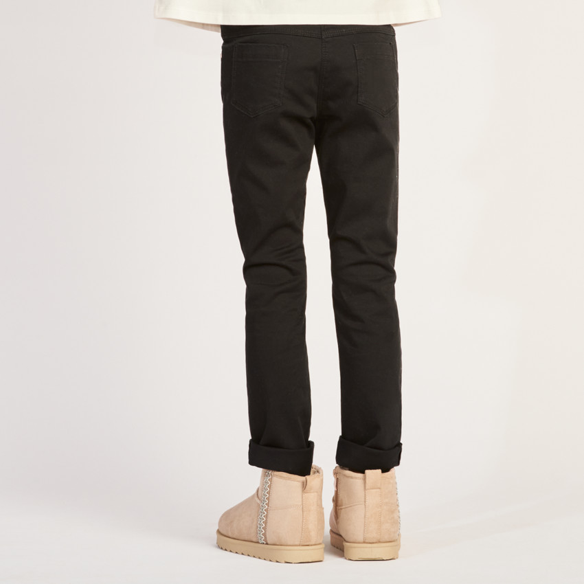 Παντελόνι slim από twill μονόχρωμο κορίτσι 