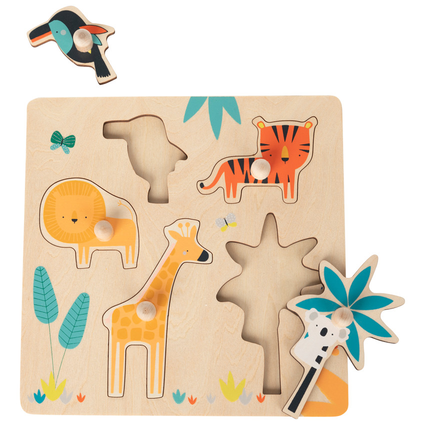 Ξύλινο πάζλ Crazy Jungle 5 τμχ. 