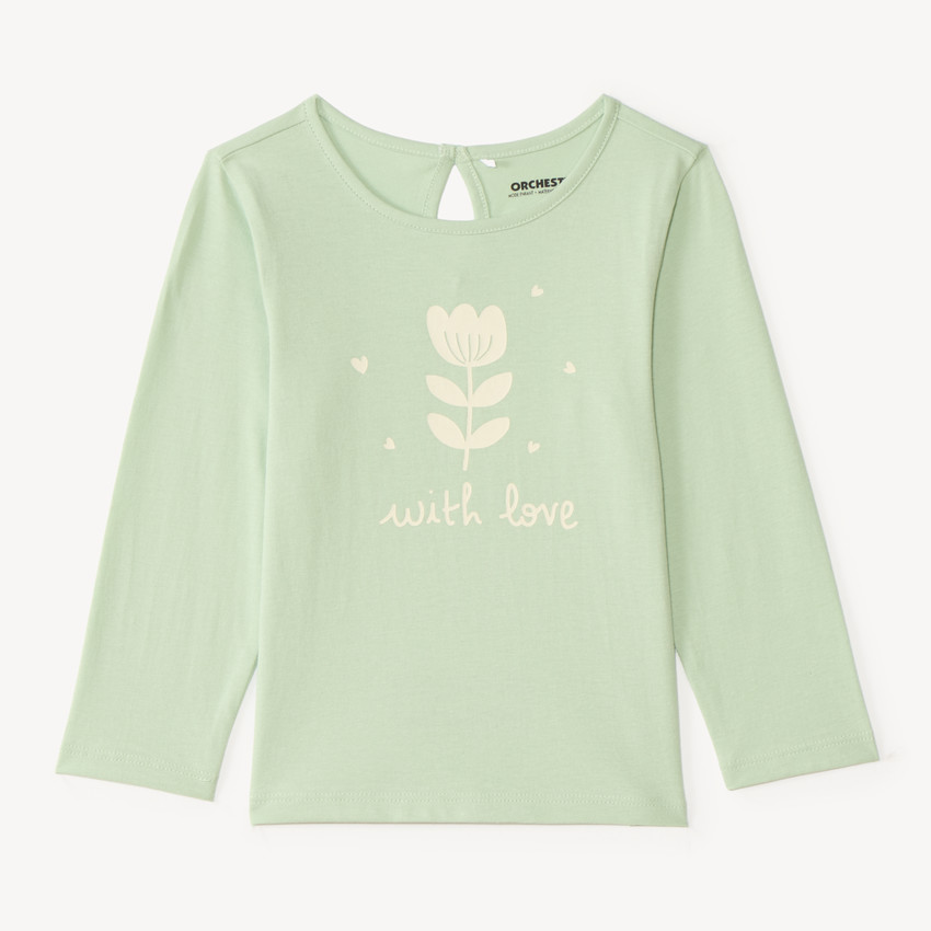T-shirt à manches longues avec imprimé fantaisie pour bébé fille 