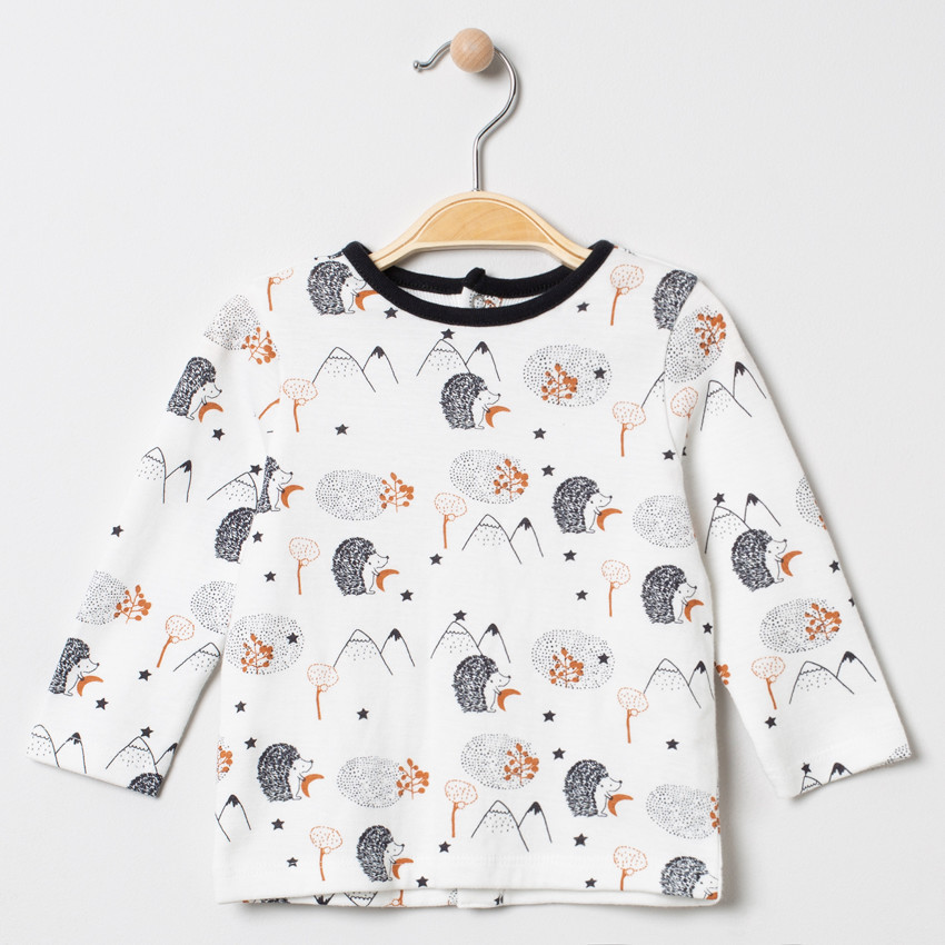 Ensemble salopette en maille twistée et t-shirt imprimé hérissons  Additional Ensemble salopette en maille twistée et t-shirt imprimé hérissons