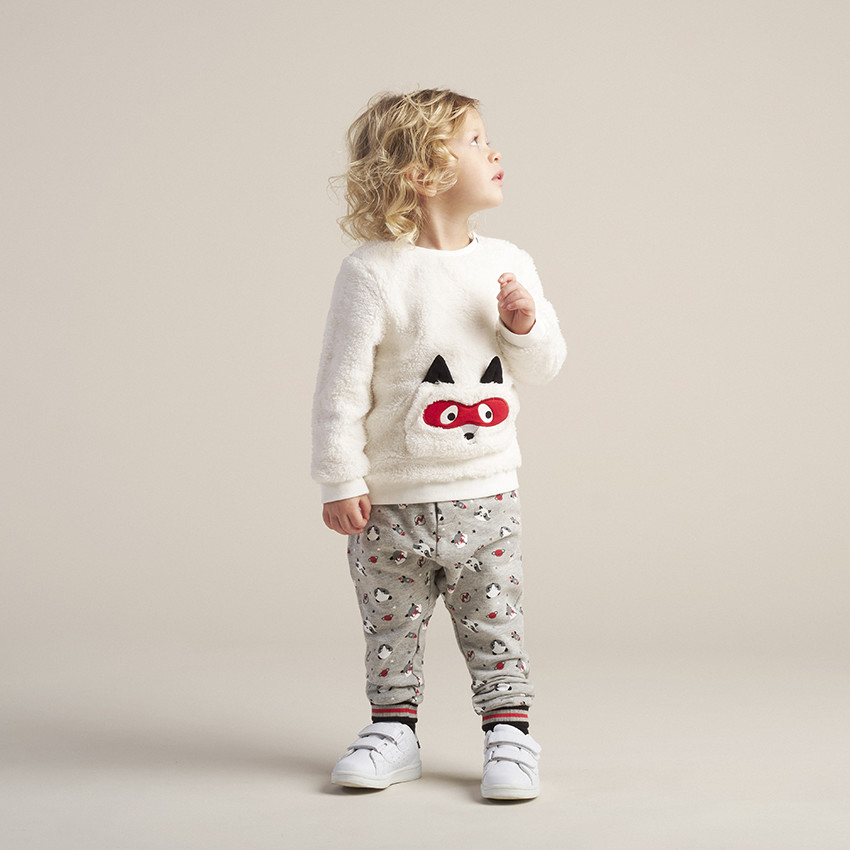 Pantalon de jogging imprimé all-over doublé sherpa 