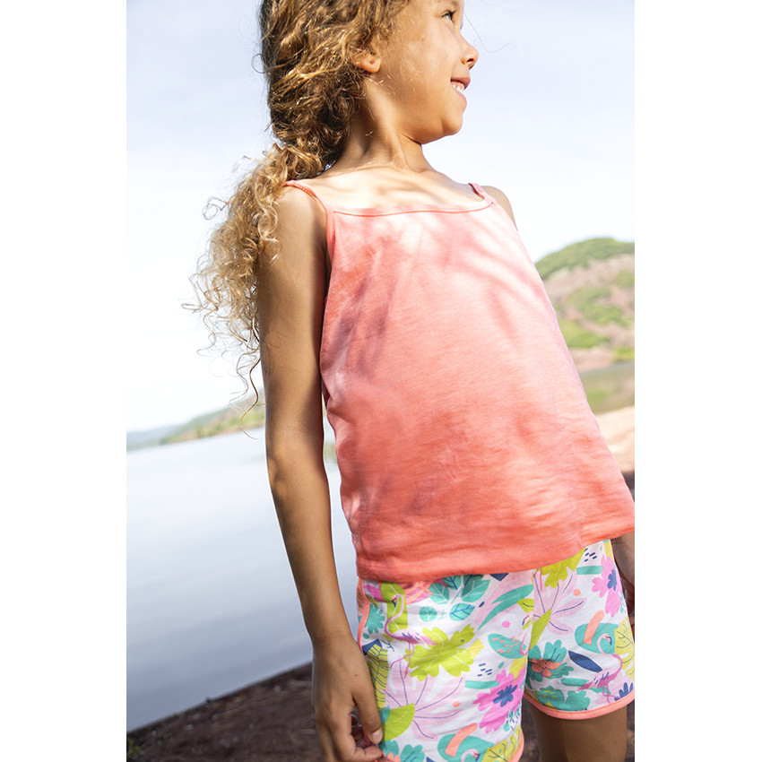 Σετ από 3 μονόχρωμα αμάνικα μπλουζάκια με λεπτές τιράντες για κορίτσι 