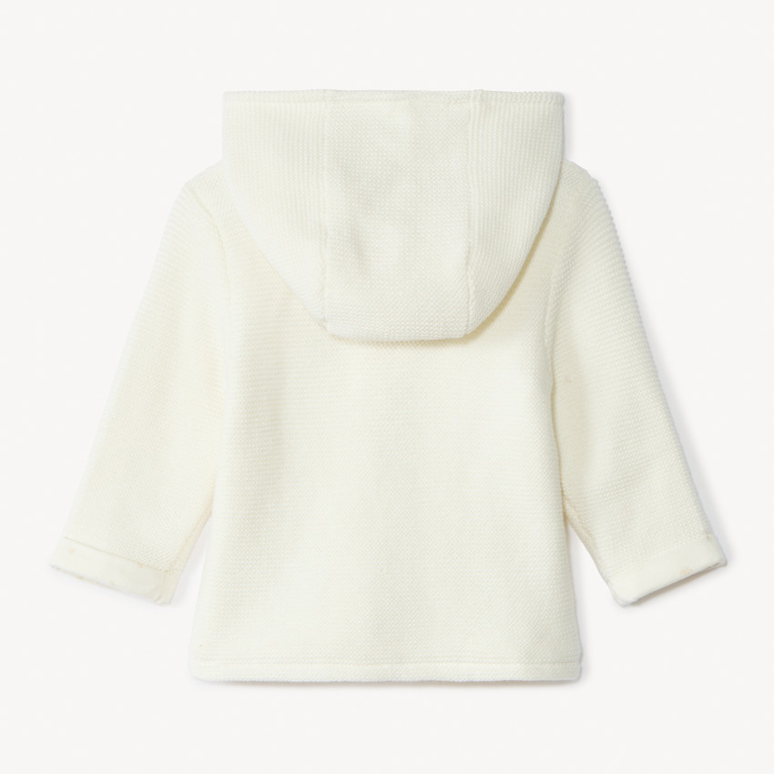 Μπουφάν με κουκούλα από πλεκτό μονόχρωμο για μωρό 
