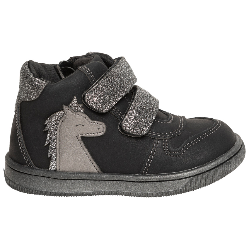 Μποτάκια μαύρα για bebe αγόρι με glitter scratchs 