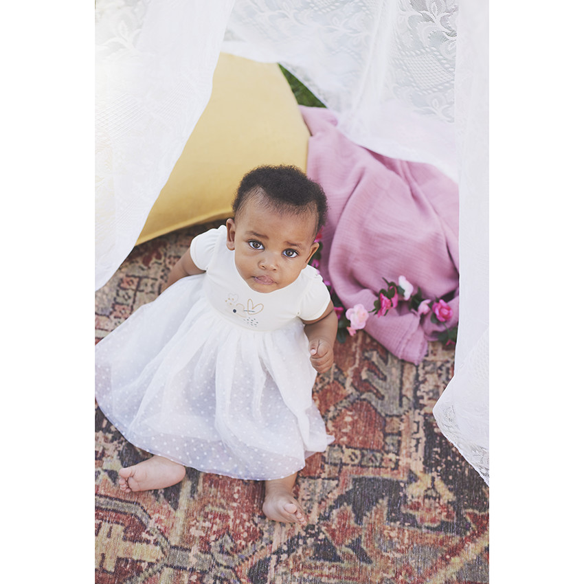 Φόρεμα γιορτής με εφέ 2 σε 1 bi-matière για bebe κορίτσι 