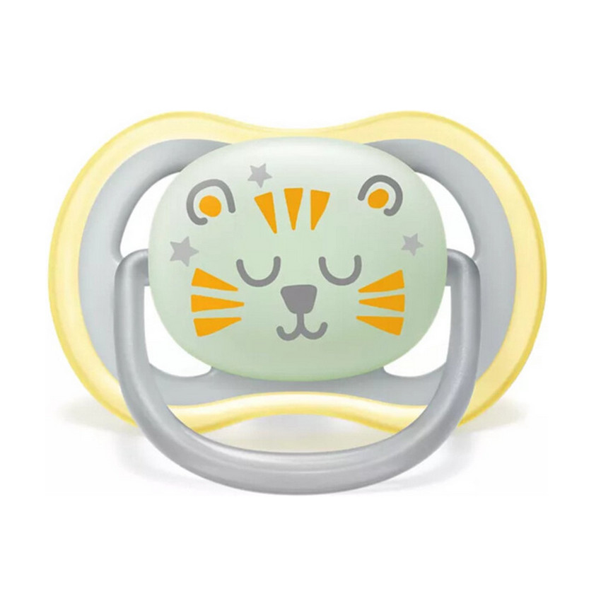 Σιλικόνη πιπίλα Ultra Air Νύχτα +18m - Κίτρινο 