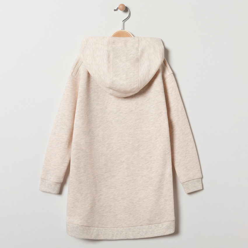 Φόρεμα πλεκτό μακρυμάνικο με κουκούλα για κορίτσι 