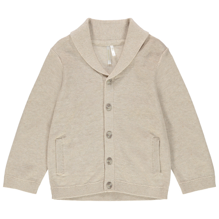 Πλεκτή ζακέτα με μονοκόμματο γιακά 