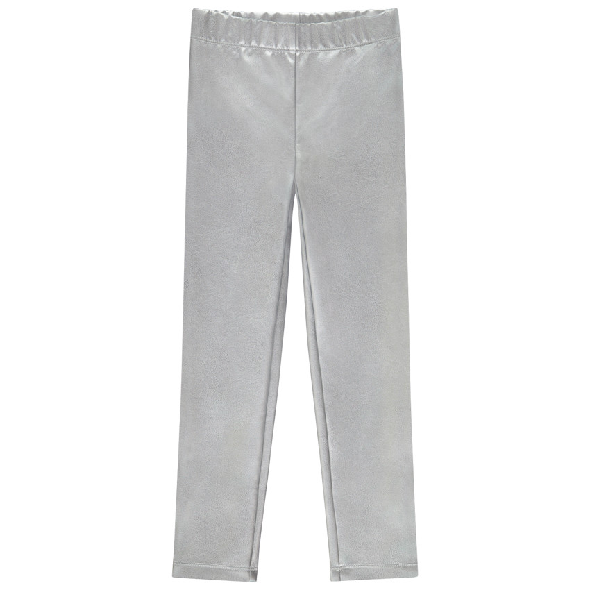 Λεγκινγκ ασημένιο από συνθετικό δέρμα για κορίτσι 