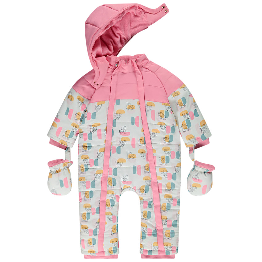 Σαλοπέτα σκι με σχέδιο arty και επένδυση για κορίτσι μωρού 