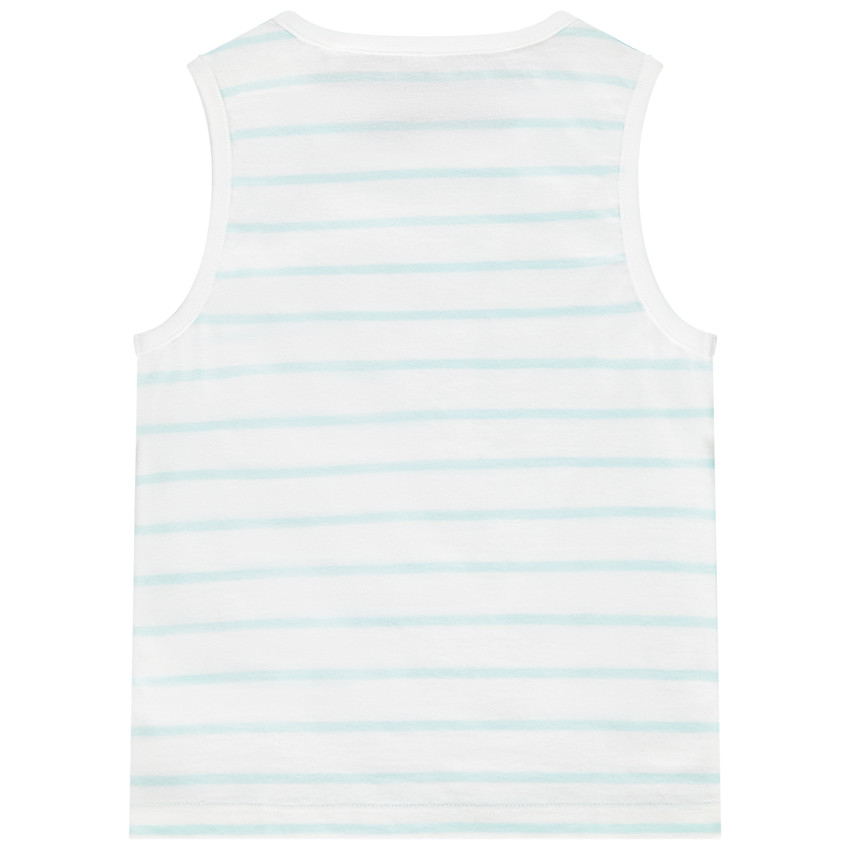 Αμάνικο μπλουζάκι από jersey με ρίγες και print για bebe αγόρι  Additional Αμάνικο μπλουζάκι από jersey με ρίγες και print για bebe αγόρι