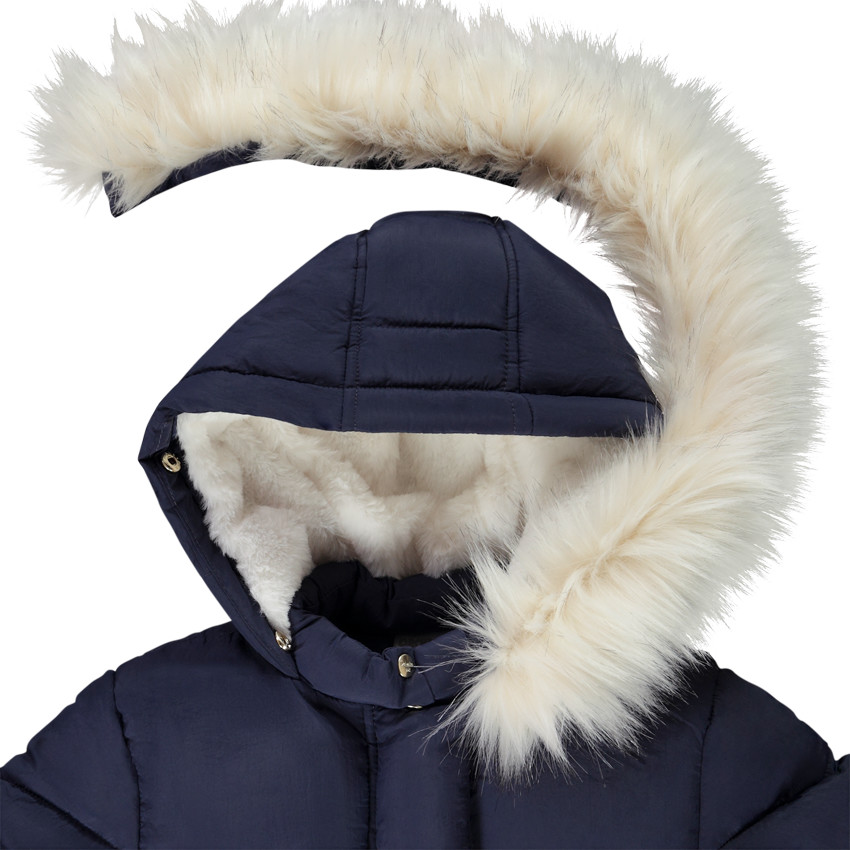 Doudoune matelassée à capuche doublure sherpa pour fille 