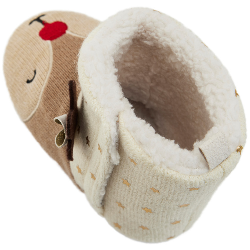 Chaussons bottes renne de Noël pour bébé fille 