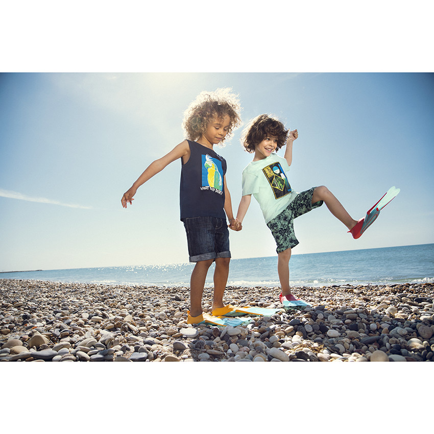 Βερμούδα με οργανικό βαμβάκι με σχέδιο floral  σε όλη την επιφάνεια 